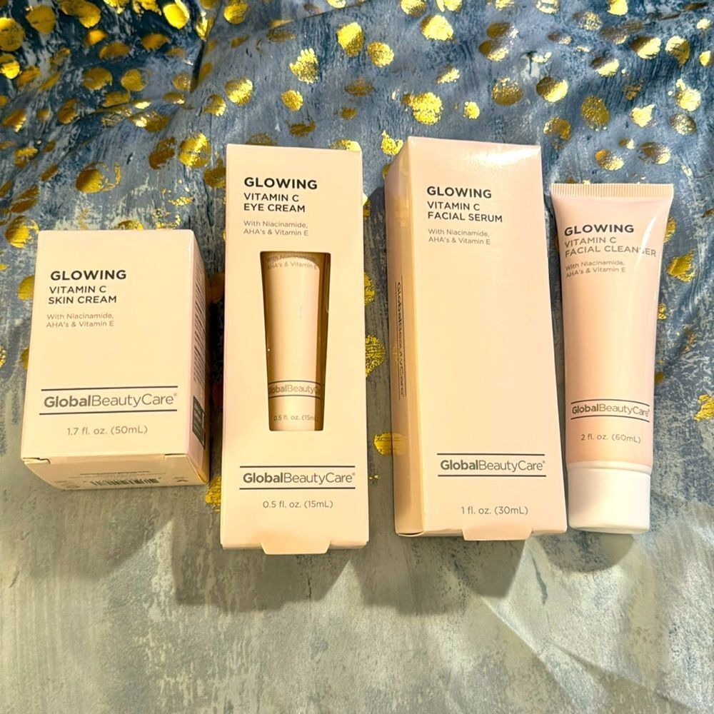 Global‎ beauty vitamin c eye cream facial serum skin cream & facial cleanser
